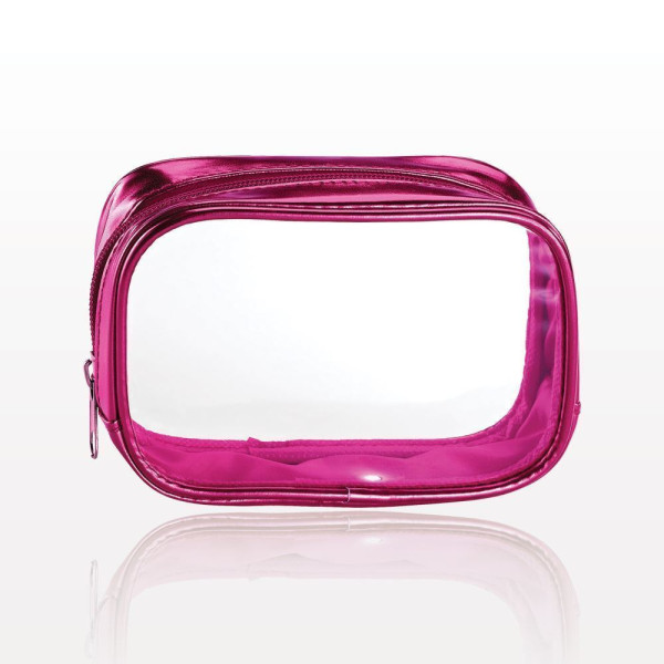 Poppin' Pink Clear Cosmetic Bag